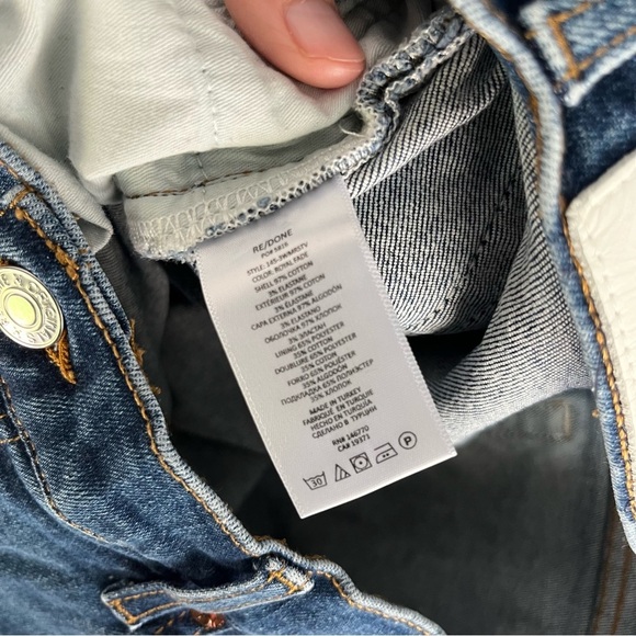 Re/Done Jeans Women's 31 Mid-Rise Stove Pipe Royal Fade - Picture 7 of 9